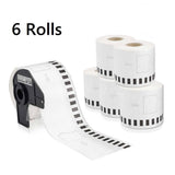 Darrahopens Home & Garden > Home Office Accessories 6x Print Label for Brother DK22205 Continuous 62mm*30m