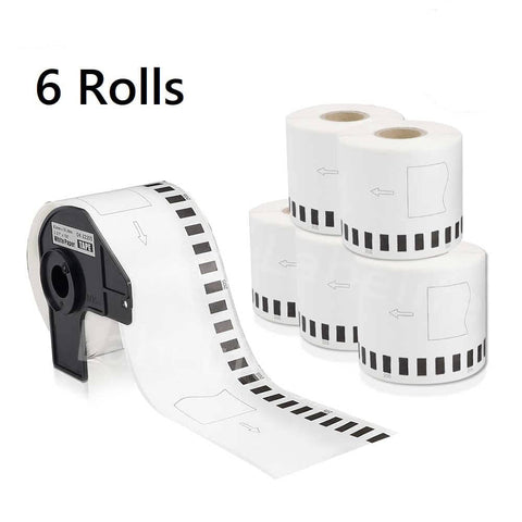 Darrahopens Home & Garden > Home Office Accessories 6x Print Label for Brother DK22205 Continuous 62mm*30m