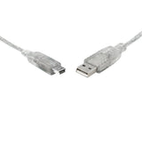 darrahopens Home & Garden > Home Office Accessories 8WARE USB 2.0 Cable 1m A to Mini-USB B Male to Male Transparent
