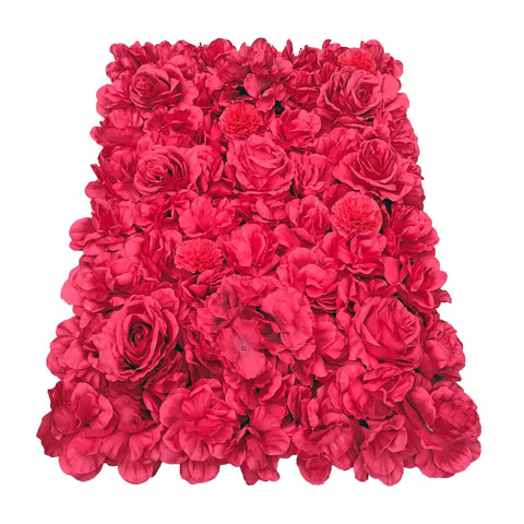 Darrahopens Home & Garden > Home Office Accessories Artificial Flower Wall Backdrop Panel 40cm X 60cm Romantic Red