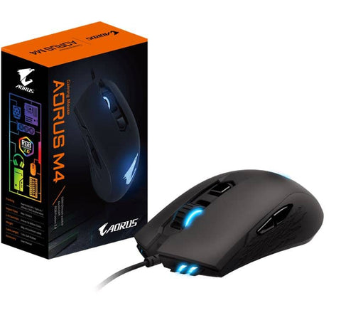 darrahopens Home & Garden > Home Office Accessories Gigabyte AORUS M4 Optical Gaming Mouse USB Wired 6400 dpi 1000Hz 98g 3D Scroll 50 million click Matte Black RGB Fusion2.0 On-the-fly DPI Adjustment