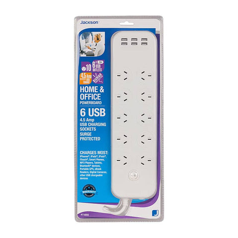 darrahopens Home & Garden > Home Office Accessories JACKSON 10 Way 6 USB PBoard 1m