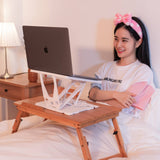 Darrahopens Home & Garden > Home Office Accessories Pelican Stand White Adjustable Laptop Holder Foldable Tablet Book PC Desk