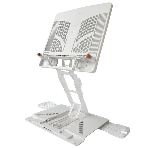 Darrahopens Home & Garden > Home Office Accessories Pelican Stand White Adjustable Laptop Holder Foldable Tablet Book PC Desk