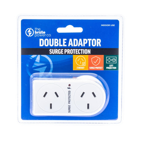darrahopens Home & Garden > Home Office Accessories THE BRUTE POWER CO. Double Adaptor - Flat Left + Surge Protection