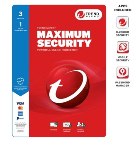 Darrahopens Home & Garden > Home Office Accessories TREND MICRO Micro Maximum Security (3 Device)  Retail Mini Box Auto Renew