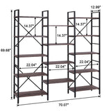 Darrahopens Home & Garden Industrial Vintage Shelf Bookshelf, Wood and Metal Bookcase Furniture for Home & Office
