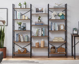 Darrahopens Home & Garden Industrial Vintage Shelf Bookshelf, Wood and Metal Bookcase Furniture for Home & Office
