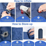 Darrahopens Home & Garden > Inflatable Mattress Ultralight Inflatable Camping Sleeping Pad with Pillow for Travelling and Hiking