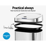 darrahopens Home & Garden > Kitchen Bins 50L Stainless Steel Motion Sensor Rubbish Bin