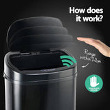 darrahopens Home & Garden > Kitchen Bins 68L Motion Sensor Rubbish Bin - Black