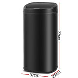 darrahopens Home & Garden > Kitchen Bins 68L Motion Sensor Rubbish Bin - Black