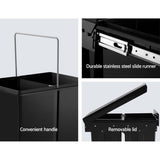 darrahopens Home & Garden > Kitchen Bins Cefito 2x15L Pull Out Bin - Black