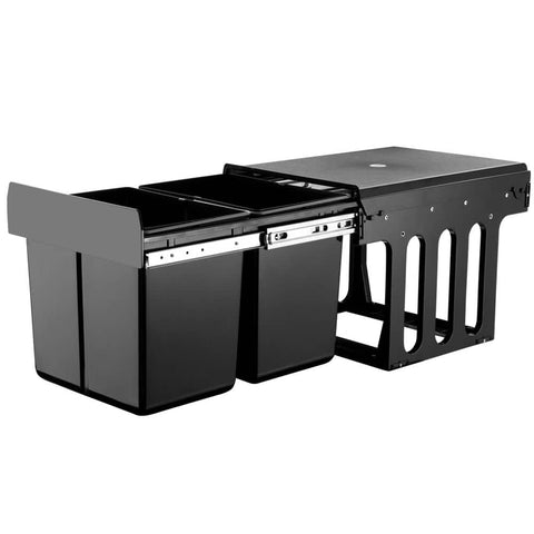 darrahopens Home & Garden > Kitchen Bins Cefito 2x15L Pull Out Bin - Black