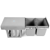 darrahopens Home & Garden > Kitchen Bins Cefito 2x15L Pull Out Bin - Grey