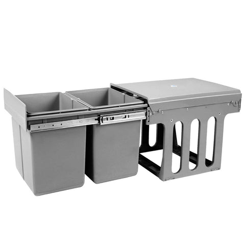 darrahopens Home & Garden > Kitchen Bins Cefito 2x15L Pull Out Bin - Grey