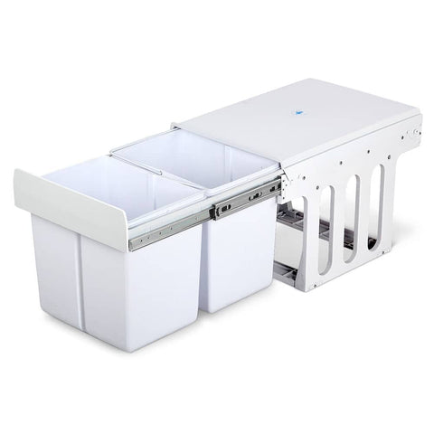 darrahopens Home & Garden > Kitchen Bins Cefito 2x15L Pull Out Bin - White