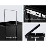 darrahopens Home & Garden > Kitchen Bins Cefito 2x20L Pull Out Bin - Black