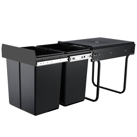 darrahopens Home & Garden > Kitchen Bins Cefito 2x20L Pull Out Bin - Black