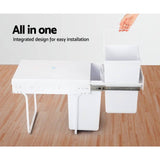 darrahopens Home & Garden > Kitchen Bins Cefito 2x20L Pull Out Bin - White