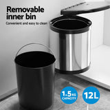 darrahopens Home & Garden > Kitchen Bins Cefito Kitchen Swing Out Pull Out Bin Stainless Steel Garbage Rubbish Can 12L