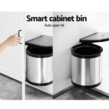 darrahopens Home & Garden > Kitchen Bins Cefito Kitchen Swing Out Pull Out Bin Stainless Steel Garbage Rubbish Can 12L
