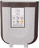 Darrahopens Home & Garden > Kitchen Bins Hanging Trash Can Collapsible Small Garbage Waste Bin for Kitchen Cabinet Door (Grey)