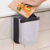 Darrahopens Home & Garden > Kitchen Bins Hanging Trash Can Collapsible Small Garbage Waste Bin for Kitchen Cabinet Door (Grey)