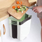 Darrahopens Home & Garden > Kitchen Bins Hanging Trash Can Collapsible Small Garbage Waste Bin for Kitchen Cabinet Door (White)