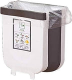 Darrahopens Home & Garden > Kitchen Bins Hanging Trash Can Collapsible Small Garbage Waste Bin for Kitchen Cabinet Door (White)