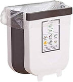 Darrahopens Home & Garden > Kitchen Bins Hanging Trash Can Collapsible Small Garbage Waste Bin for Kitchen Cabinet Door (White)