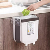 Darrahopens Home & Garden > Kitchen Bins Hanging Trash Can Collapsible Small Garbage Waste Bin for Kitchen Cabinet Door (White)