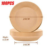 Darrahopens Home & Garden > Kitchenware 100PCS Air Fryer Disposable Paper Liner Set Non-Stick Pan Parchment Baking Paper