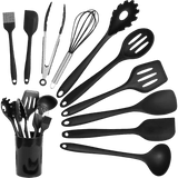 darrahopens Home & Garden > Kitchenware 11pcs Kitchen Utensil Set Silicone Heat-Resistant Non-Stick Kitchen Utensils kit