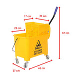 darrahopens Home & Garden > Kitchenware 20L Deluxe Mop Wringer Bucket Side Press Janitor Commercial Cleaning