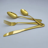 darrahopens Home & Garden > Kitchenware 24-piece Gold Cutlery Flatware Stainless Steel Silverware Set Reflective Mirror Finish