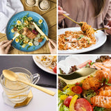 Darrahopens Home & Garden > Kitchenware 24-Piece Stainless Steel Gold Set, Knife Fork Spoon Flatware Set Cutlery Set, Mirror Finish