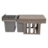 darrahopens Home & Garden > Kitchenware 2x 15L Pull Out Trash Bin Dual Kitchen Garbage Waste Basket Cabinet Bin
