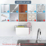 Darrahopens Home & Garden > Kitchenware 3-in-1 Adhesive Stainless Steel Sink Caddy Organizer Storage for Kitchen  Rustproof