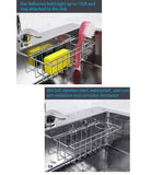 Darrahopens Home & Garden > Kitchenware 3-in-1 Adhesive Stainless Steel Sink Caddy Organizer Storage for Kitchen  Rustproof