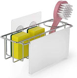 Darrahopens Home & Garden > Kitchenware 3-in-1 Adhesive Stainless Steel Sink Caddy Organizer Storage for Kitchen  Rustproof
