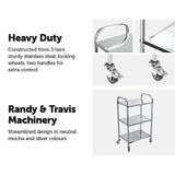 darrahopens Home & Garden > Kitchenware 3 Tiers Food Trolley Cart Stainless Steel Utility Kitchen Dining Service