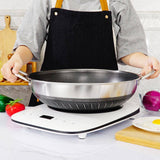 Darrahopens Home & Garden > Kitchenware 304 Stainless Steel 38cm Non-Stick Stir Fry Cooking Kitchen Wok Pan with Lid Honeycomb Double Sided