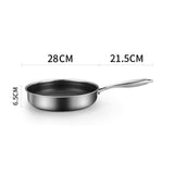 Darrahopens Home & Garden > Kitchenware 304 Stainless Steel Frying Pan Non-Stick Cooking Frypan Cookware 28cm Honeycomb Double Sided without lid