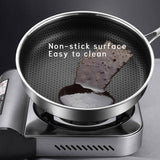 Darrahopens Home & Garden > Kitchenware 304 Stainless Steel Frying Pan Non-Stick Cooking Frypan Cookware 28cm Honeycomb Double Sided without lid