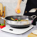 Darrahopens Home & Garden > Kitchenware 316 Stainless Steel Non-Stick Stir Fry Cooking Kitchen Wok Pan with Lid Honeycomb Double Sided