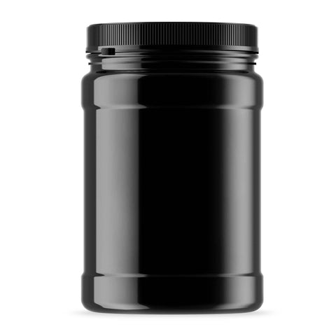 Darrahopens Home & Garden > Kitchenware 32x 2.5L Wide Mouth Plastic Jars and Lids Black - Empty Protein and Powder Tubs