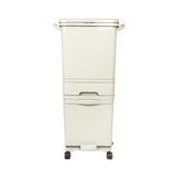 darrahopens Home & Garden > Kitchenware 42L Rubbish Bin Waste Trash Can Pedal Recycling Kitchen Wheel 2 Compartment