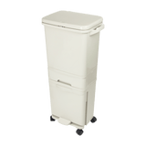 darrahopens Home & Garden > Kitchenware 42L Rubbish Bin Waste Trash Can Pedal Recycling Kitchen Wheel 2 Compartment