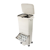 darrahopens Home & Garden > Kitchenware 42L Rubbish Bin Waste Trash Can Pedal Recycling Kitchen Wheel 2 Compartment